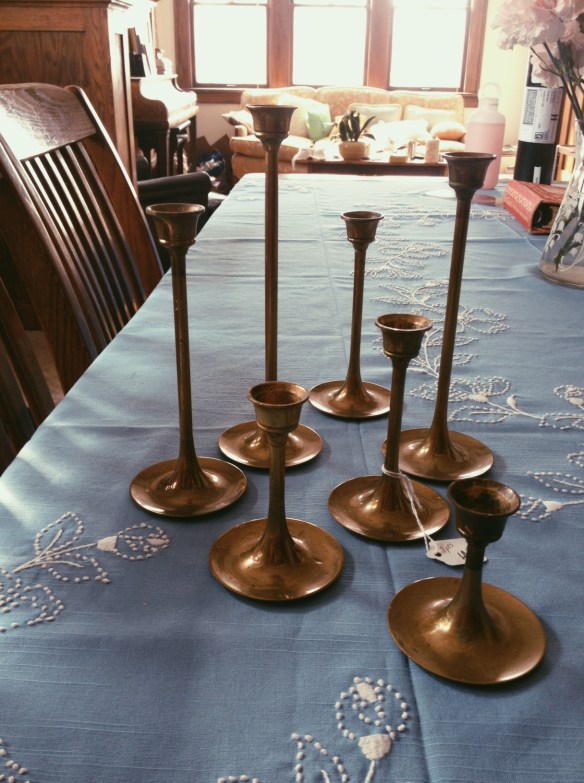 high plains thrifter // brass candle holders