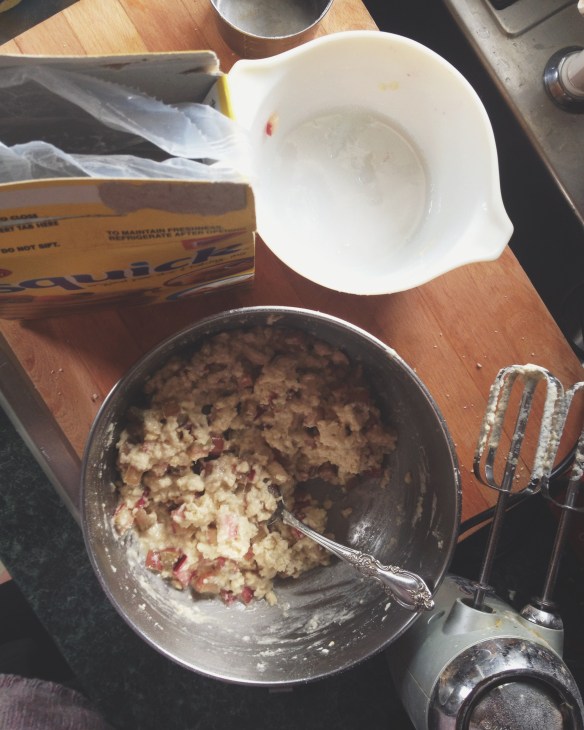 high plains thrifter // vintage bisquick rhubarbette recipe