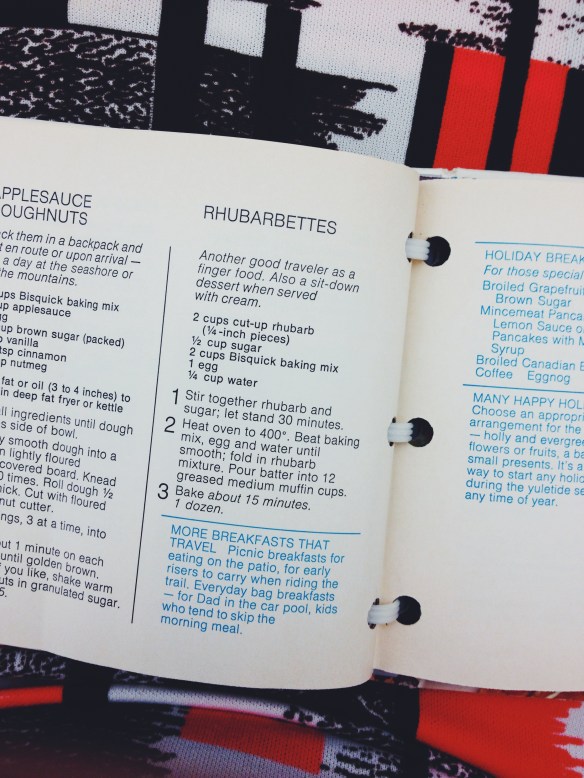 high plains thrifter // vintage bisquick rhubarbette recipe
